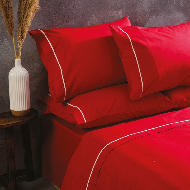 Σετ Σεντόνια Βαμβακερά Υπέρδιπλα 240x260εκ. Ios Red SB HOME (Ύφασμα: Βαμβάκι 100%, Τύπος κατωσέντονου: Χωρίς Λάστιχο, Χρώμα: Κόκκινο, Μέγεθος: Υπέρδιπλα) - Sb home - 5206864062955